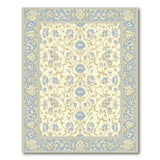 Exquisite Blue Floral on Ivory Area Rug