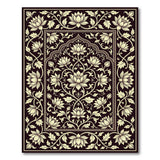 Cream Lotus Arch Black Persian Area Rug