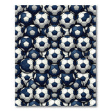 Blue and Teal Navy Soccer Ball Stack Area Rug
