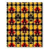 Vibrant Yellow Maple Leaf Plaid Area Rug
