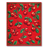 Cherry Fruit Pattern Red Area Rug