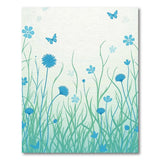 Whimsical Blue Cornflower Meadow Butterfly Rug