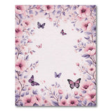 Pink Blush Pink Floral Butterfly Area Rug