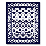 Navy Blue Intricate Persian Lattice Rug
