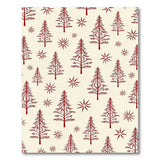 Red Christmas Trees Stars Pattern Area Rug