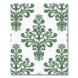 Elegant Green Leaf Damask Area Rug