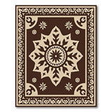Ornate Brown Tan Persian Medallion Area Rug