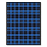 Geometric Modern Navy Blue Black Plaid Area Rug