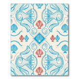 Blue Seashell Swirl Coastal Area Rug