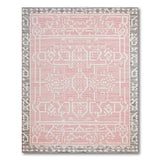 Blush Pink Grey Geometric Persian Area Rug