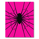 Bold Black Spider Silhouette Pink Area Rug