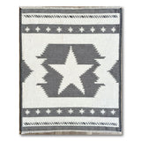 Black White Jagged Star Southwestern Rug