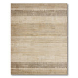 Geometric Modern Beige and Neutral Beige Striped Textured Woven Area Rug