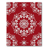 Floral Vintage Red Snowflake Mandala Area Rug