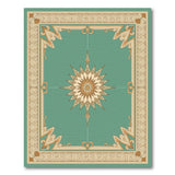 Ornate Teal Starburst Medallion Area Rug