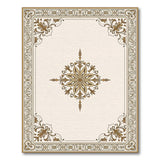 Ornate Gold Filigree Beige Area Rug