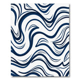 Navy Blue Abstract Wave Blue and Teal Area Rug