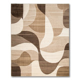 Modern Abstract Brown Tan Area Rug