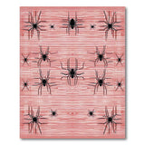 Bold Black Spider Silhouettes Red Area Rug