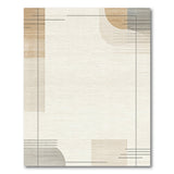 Layered Geometric Beige Area Rug