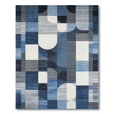 Modern Blue Geometric Area Rug