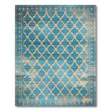 Teal Moroccan Trellis Distressed Area Rug