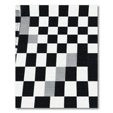 Black and White Distressed Black White Checkered Area Rug