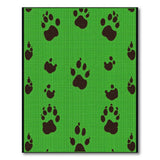 Vibrant Green Paw Print Area Rug