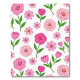 Pink Rose Tulip Floral Area Rug