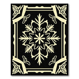 Intricate Snowflake Black White Area Rug