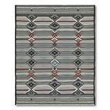 Geometric Tribal Diamond Area Rug Black White Red