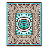 Teal Mandala Persian Area Rug with Ornate Border