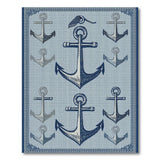 Nautical Anchors Blue Area Rug