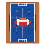 Blue and Teal Football Field Area Rug