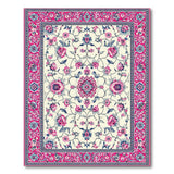 Vibrant Pink Persian Floral Medallion Area Rug