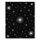 Abstract Area Starry Night Black White Area Rug