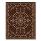 Opulent Maroon Gold Floral Persian Rug
