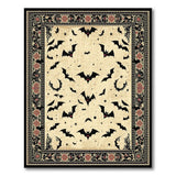 Vintage Halloween Bat Silhouette Area Rug
