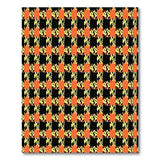 Bold Orange Black Geometric Houndstooth Rug