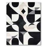 Black White Geometric Black and White Area Rug