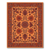 Orange Vibrant Orange Floral Persian Rug