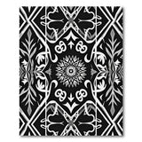 Intricate Black White Persian Motif Area Rug