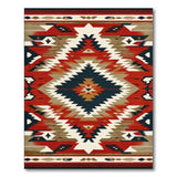 Red Navajo Diamond Southwestern Area Rug