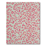 Hot Pink Leopard Print on Mint Green Area Rug