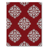 Red Snowflake Geometric Modern Area Rug