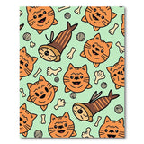 Playful Orange Cartoon Cats Area Rug