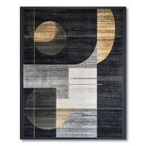 Modern Gold Circle Geometric Area Rug