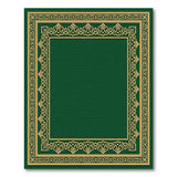 Ornate Green Gold Border Persian Rug