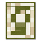 Modern Geometric Green Beige Area Rug