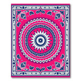 Vibrant Pink Persian Starburst Medallion Rug